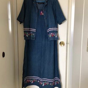 Two piece jean jumper with matching jacket